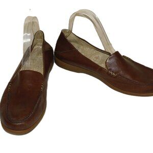 OluKai Kiele Brown Leather Slip-on Loafers Women's Size 9